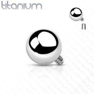 Titánový náhradný diel do implantátu, gulička, strieborná farba, závit 1,2 mm - Veľkosť hlavičky: 3 mm