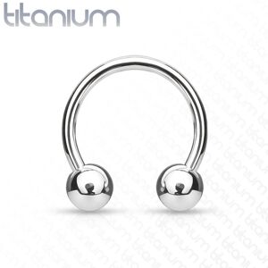Titánový piercing - podkova s guličkami - Rozmer: 1,2 mm x 12 mm x 4 mm