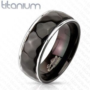 Titánový prsteň - vzor kosoštvorcov s oblými hranami - Veľkosť: 70 mm