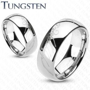 Tungstenová obrúčka striebornej farby, motív Pána prsteňov, 6 mm - Veľkosť: 59 mm
