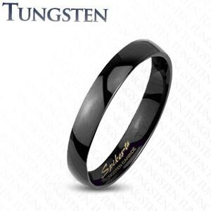 Tungstenový hladký čierny prsteň, vysoký lesk, 2 mm - Veľkosť: 67 mm