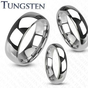 Tungstenový prsteň - hladká lesklá obrúčka striebornej farby, 8 mm - Veľkosť: 70 mm