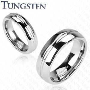 Tungstenový prsteň, vrytý stredový pruh - Veľkosť: 70 mm