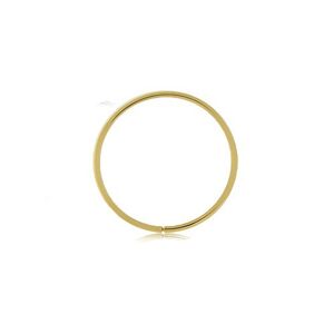 Zlatý 375 piercing - lesklý tenký krúžok, hladký povrch, žlté zlato - Hrúbka x priemer: 0,8 mm x 8 mm